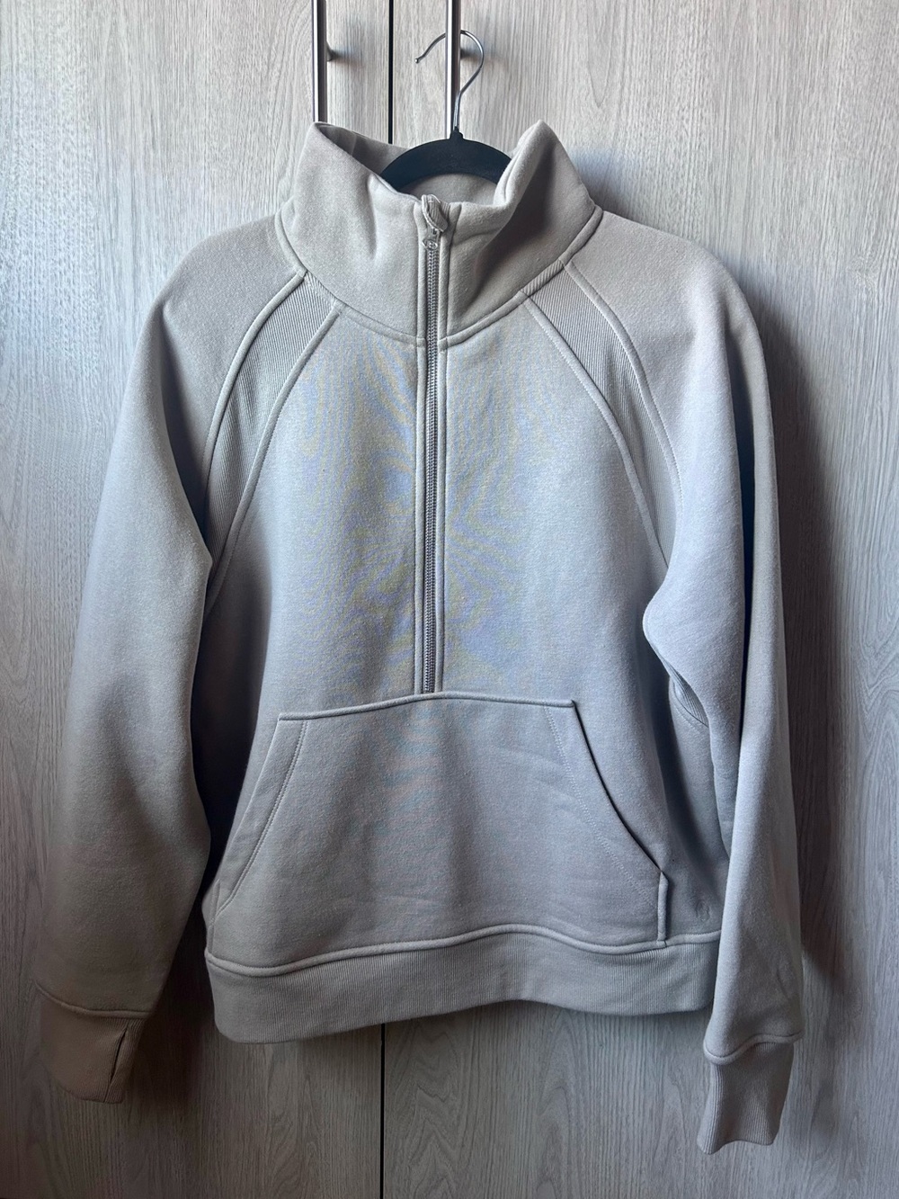 Danskin Oatmeal Beige Scuba Fleece 1/4 Zip Pullover XL